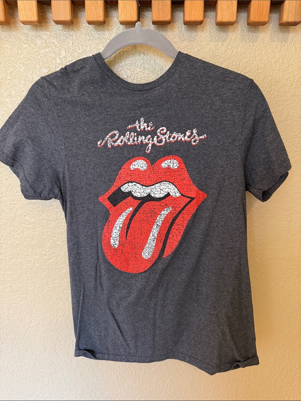 the Rolling Stones Gray Logo Interior Print Tee